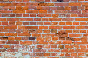 Old wall of red bricks for the background