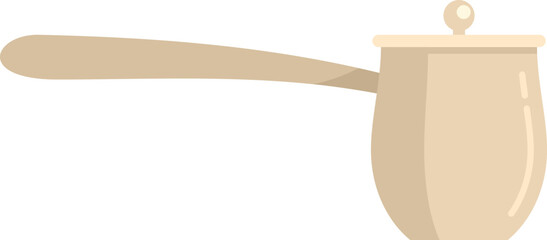 Handle coffee pot icon flat vector. Hot drink. Bean food isolated