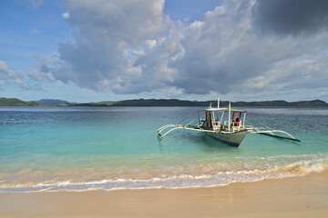 Traditional boat at the beach of Black Island