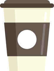 Milk coffee cup icon flat vector. Morning bean. Mug drink isolated