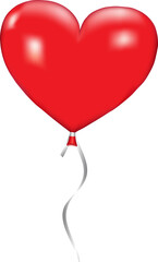 Fototapeta na wymiar Red heart shaped balloon