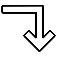 Fototapeta premium turn down arrow icon