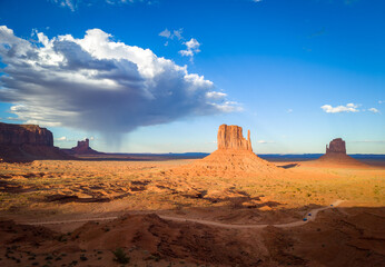 rain and sun in monument valley