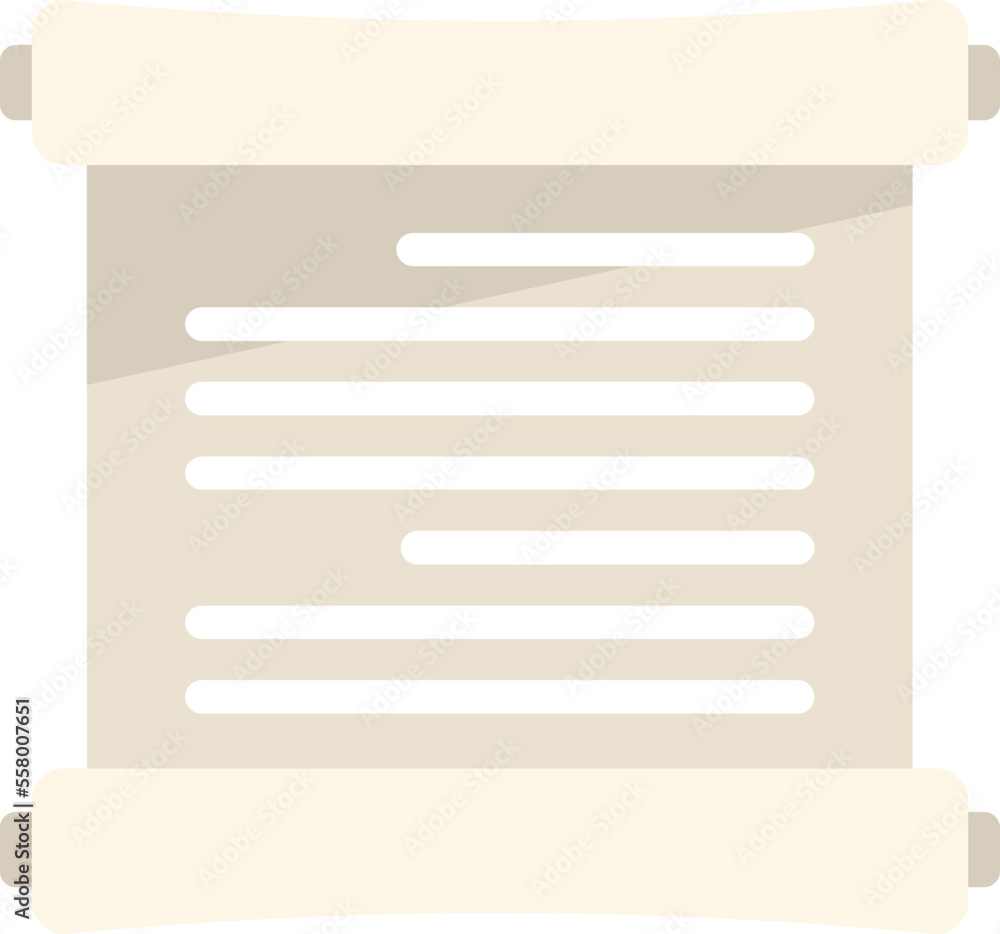 Poster papyrus icon flat vector. note article. text message isolated