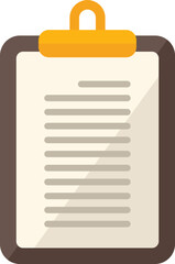 Write clipboard icon flat vector. Hand text. Message pencil isolated