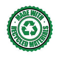 Made with recycled materials label or sticker