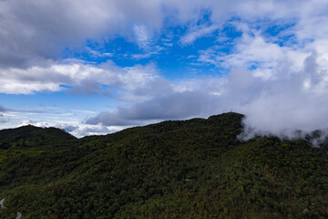 Fototapeta na wymiar Serra da Bocaina National Park. Aerial view of heavy clouds amid clouds. Mountain, low clouds and fog.