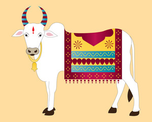 illustration of Happy Pongal, a Harvest festival celebrating in Tamilnadu India