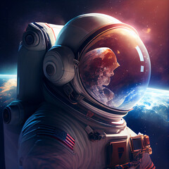 Fototapeta na wymiar Astronaut in space, generative ai