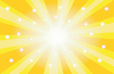 Background of yellow rays and glitter. Vector Illustration in layers.