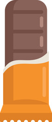 Chocolate snack bar icon flat vector. Granola food. Healthy energy isolated