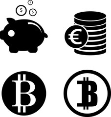 vector currency icon set illustration on white background..eps