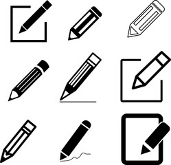 vector pencil icon set illustration on white background..eps
