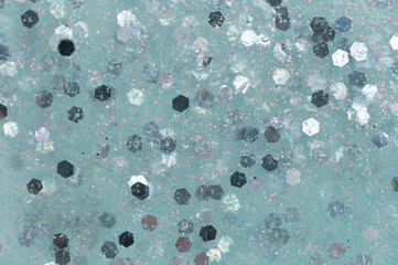 Light blue color sparkle slime texture
