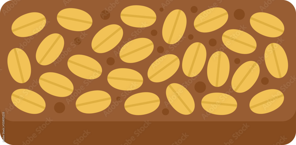 Sticker Grain snack bar icon flat vector. Food granola. Protein energy isolated