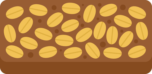 Grain snack bar icon flat vector. Food granola. Protein energy isolated