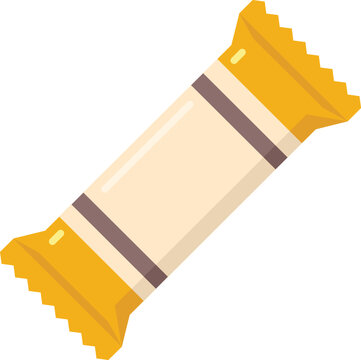 Morning snack bar icon flat vector. Food chocolate. Sweet pack isolated