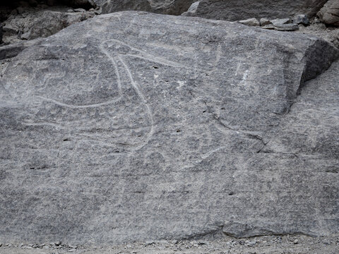 Petroglifos de huancor, figuras de ave tallada en roca, esferas, circulos, cultura antigua,  Perú, Sudamérica