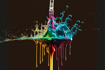 Colorful Water Droplet Splash