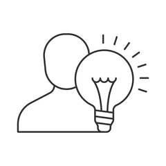 Creativity  vector icon. Line sign for mobile concept and web design. Symbol, logo illustration. Vector graphics