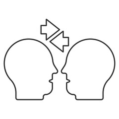 Conflict resolution  vector icon. Line sign for mobile concept and web design. Symbol, logo illustration. Vector graphics