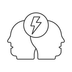 Conflict resolution  vector icon. Line sign for mobile concept and web design. Symbol, logo illustration. Vector graphics