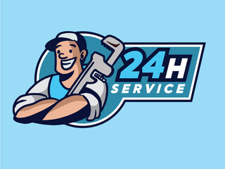 Set of Plumber Male Characters Repair Broken Technics Washing Machine, Sink, Heater and Heating Pipes. Plumbing Handyman Service, Call Master Fixing Home Appliances. Cartoon People Vector Illustration