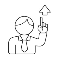 Self motivation vector icon. Line sign for mobile concept and web design. Symbol, logo illustration. Vector graphics