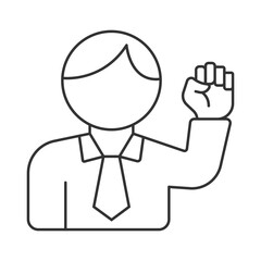 Self motivation vector icon. Line sign for mobile concept and web design. Symbol, logo illustration. Vector graphics