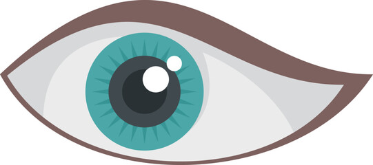 Open eye icon flat vector. View look. Vision shape isolated