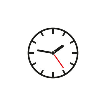 Round clock. Time clock. Deadline concept. Vector illustration.