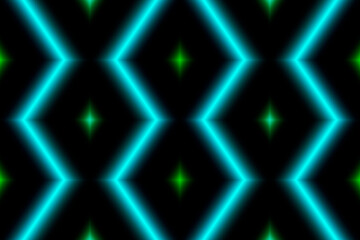 glowing green cross lines crystal shiny shape bright light dark fractal lights