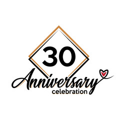 30 years anniversary celebration vector template design illustration