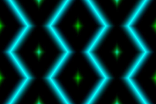 glowing green cross lines crystal shiny shape bright light dark fractal lights