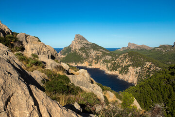 Fototapeta na wymiar Cape Formentor, Palma de Mallorca - Spain. October 1, 2022. It is one of the most beautiful places on the island of Mallorca. It is located in the Pollensa region