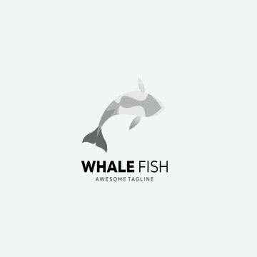 whale fish design logo icon illustration
