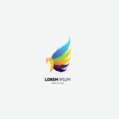 Obraz premium butterfly logo gradient colorful icon illustration