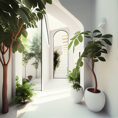 Bright home with lush plants and bright natural light.