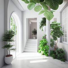 Bright home with lush plants and bright natural light.