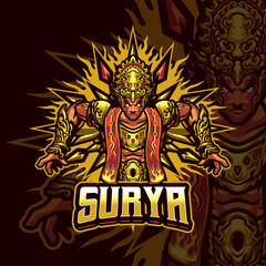 Hindu God Surya Mascot Logo Template