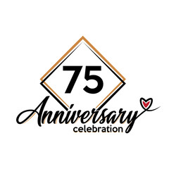 75 years anniversary celebration vector template design illustration