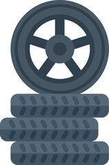 Car wheels icon flat vector. Auto tire. Sport race isolated