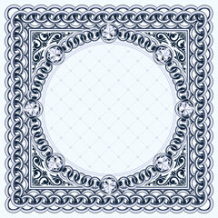 Decorative ornate design with chain links and diamonds