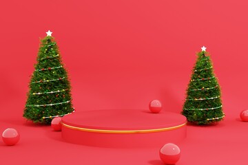 3D Podium Christmast