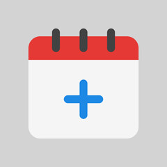 Add schedule icon in flat style, use for website mobile app presentation