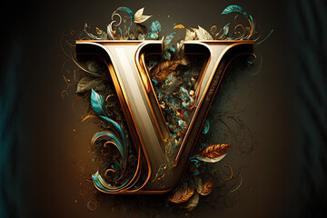 the letter logo EV. A distinctively beautiful and inventive modern initial built on the letters EV VE E V. Generative AI