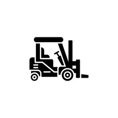 forklift vector icon. transportation icon glyph style. perfect use for logo, presentation, website, and more. simple modern icon design solid style
