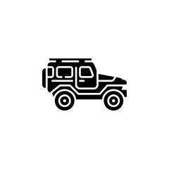 jeep vector icon. transportation icon glyph style. perfect use for logo, presentation, website, and more. simple modern icon design solid style