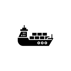 cargo ship vector icon. transportation icon glyph style. perfect use for logo, presentation, website, and more. simple modern icon design solid style