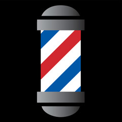 Barber Pole Vector Illustration Design Icon, Barbershop Sign, ideal for barbers post, cards, prints for walls, stickers, posters and more